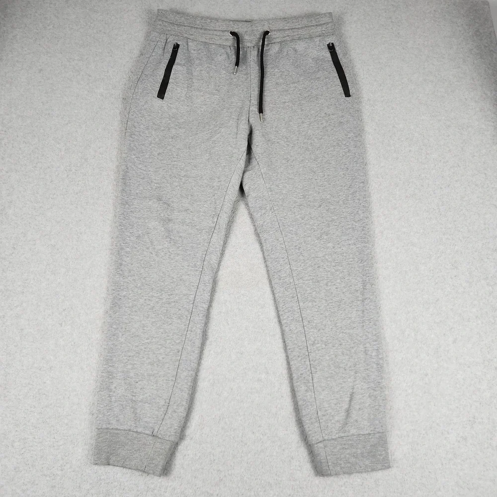 Pure Champ Jogger Sweatpants Mens XL Gray Activewear Zipper Pockets Drawstring